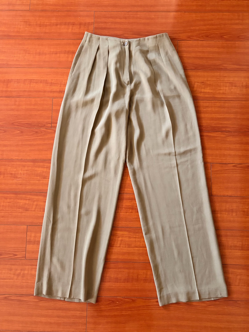 Emporio Armani Straight Leg Pants in Olive Green